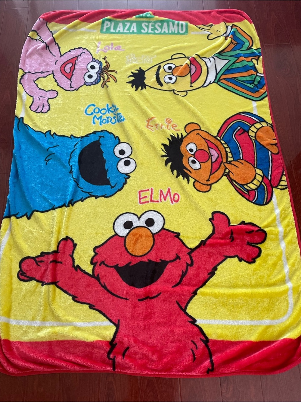 Sesame Street Elmo & Friends Plush Throw Blanket - Bright Multicolor vintage